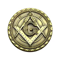 Emblema adhesivo rojo para coche – Símbolo masónico en bronce