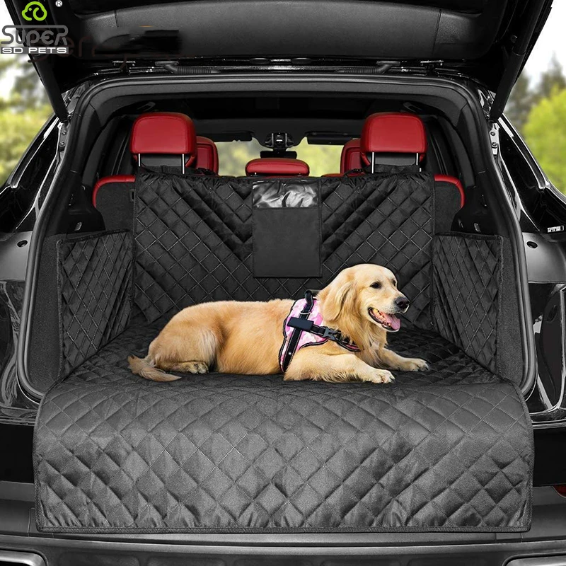 Funda de asiento de coche resistente al desgaste para perro, cubierta de forro resistente al agua para maletero de SUV, portátil y duradera, protege el vehículo, fácil de instalar, color negro