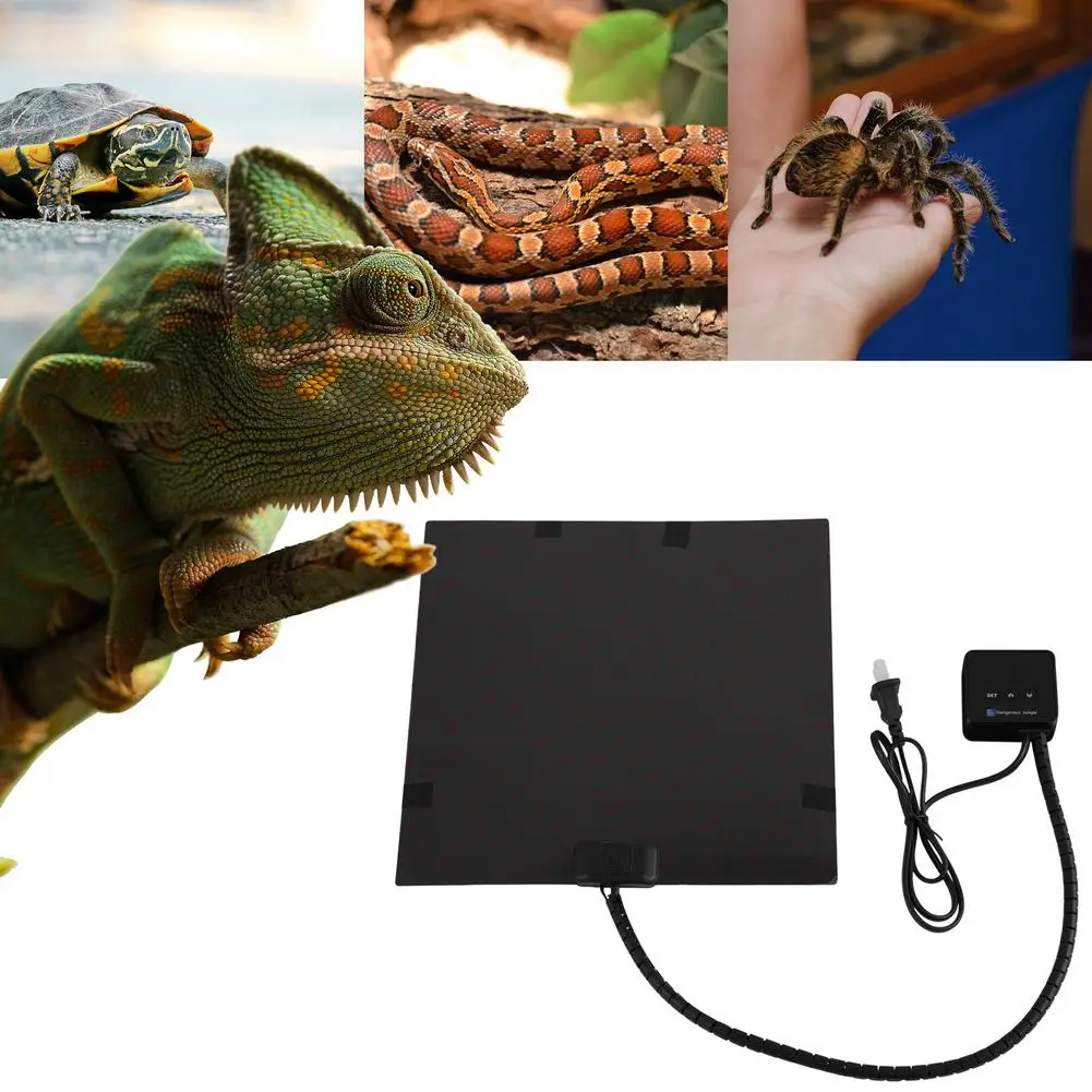 Almohadilla térmica para mascotas, manta eléctrica para reptiles, Vivarium cálido, controlador de temperatura ajustable, esterilla para incubadora, almohadilla calefactora para reptiles - imagen 2