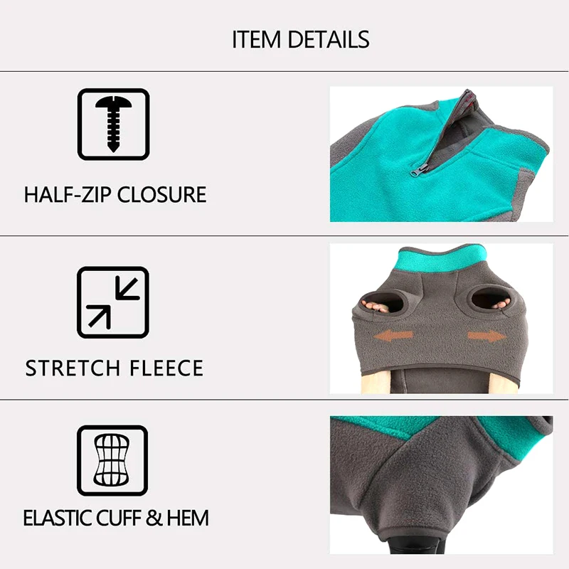 Benepaw-abrigo para perro de lana elástica para invierno, chaleco cálido con media cremallera, ropa para clima frío para cachorros y perros pequeños - imagen 4