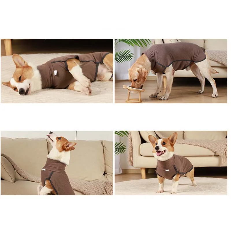 Mono de invierno de cuello alto para todas las razas de perros pequeños y grandes, suéter elástico con capucha, abrigo cálido para Bulldog, ropa para mascotas, nuevo - imagen 2