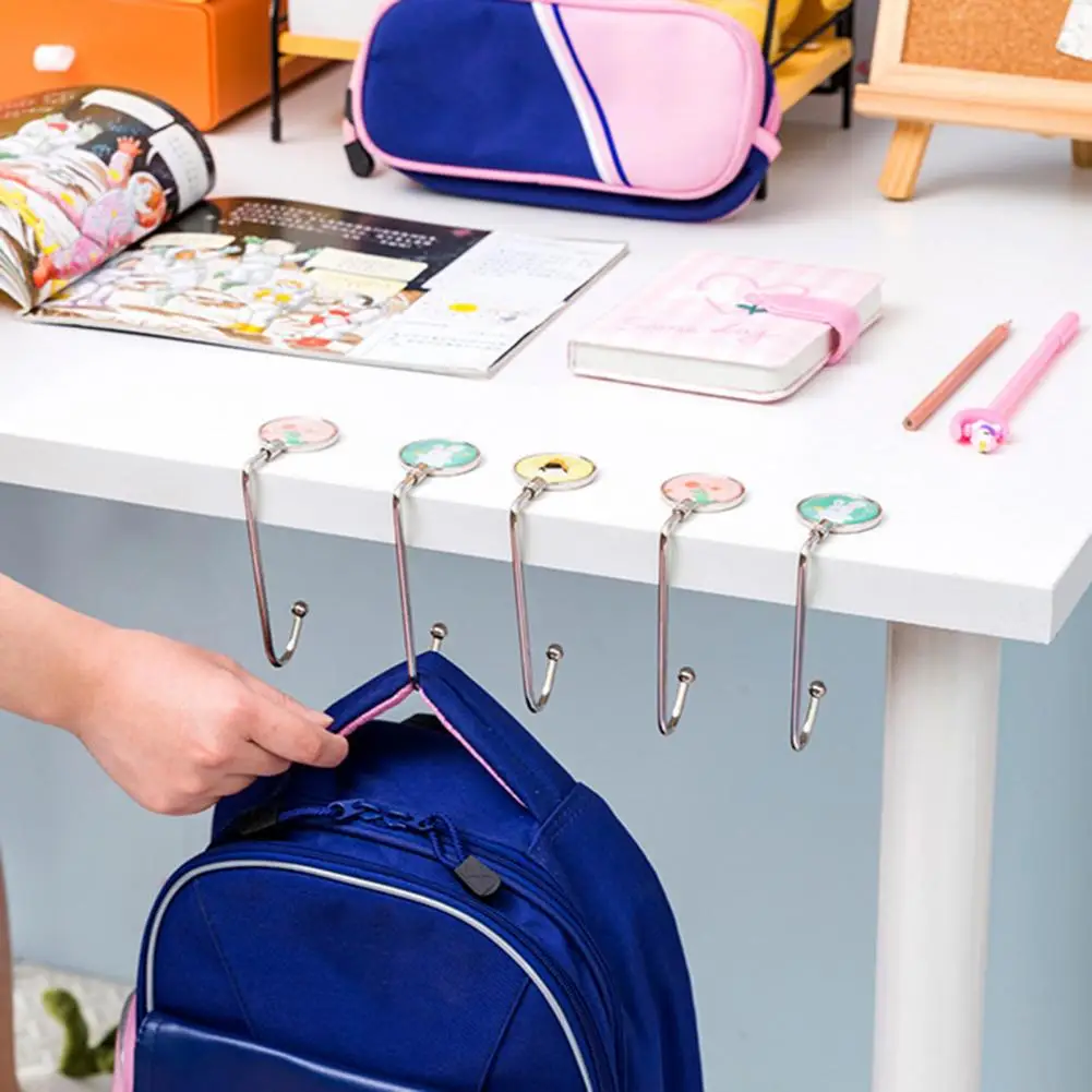 Gancho plegable de Metal portátil para bolso, colgador de mano, soporte de bolso, Concha, mesa plegable, 4 colores, nuevo - imagen 3