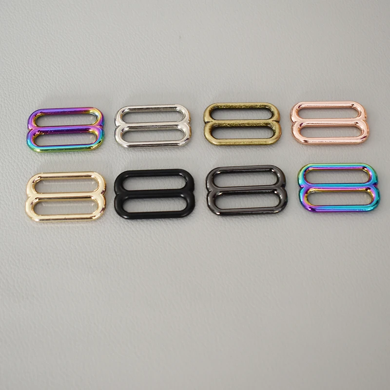 100 Pcs/Lot DIY dog collar Adjuster Slider for 25mm Webbing Adjustment DIY Accessories High Quality Plated Metal-seven color - imagen 2