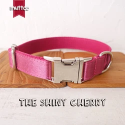 MUTTCO-collar con etiqueta de identificación para perro mascota personalizado, correa THE SHINY CHERRY, collar con placa con nombre ajustable para cachorros, 5 tamaños, UDC113
