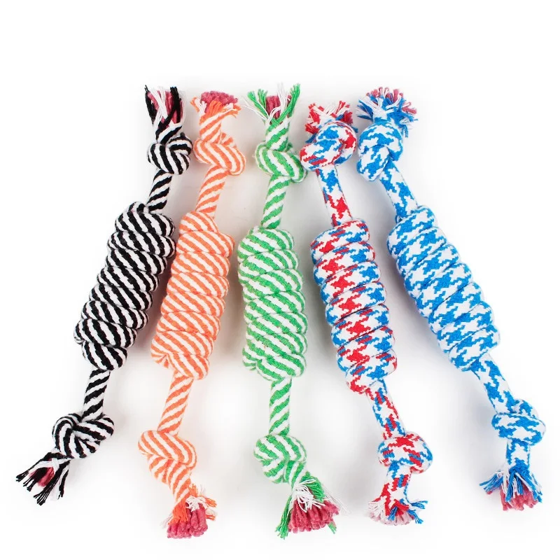 1 Uds. Juguetes para perros de 27CM, divertidos juguetes de cuerda de algodón para cachorros pequeños, juguetes para masticar para mascotas, suministros para mascotas, colores aleatorios - imagen 5