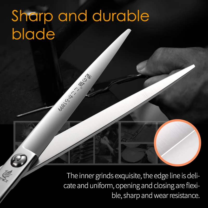 Fenice-tijeras de acero VG10 para mascotas, 7 pulgadas, 7,5 pulgadas, para cortar perros, tijeras de aseo, tesoura - imagen 4