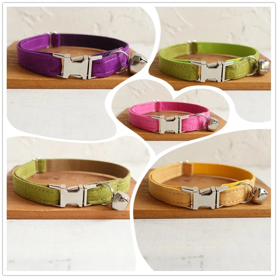 Collar de gato personalizado con nombre y número, bonito Collar de gato de calidad con campanas, collares para caminar para perros pequeños ajustables - imagen 4