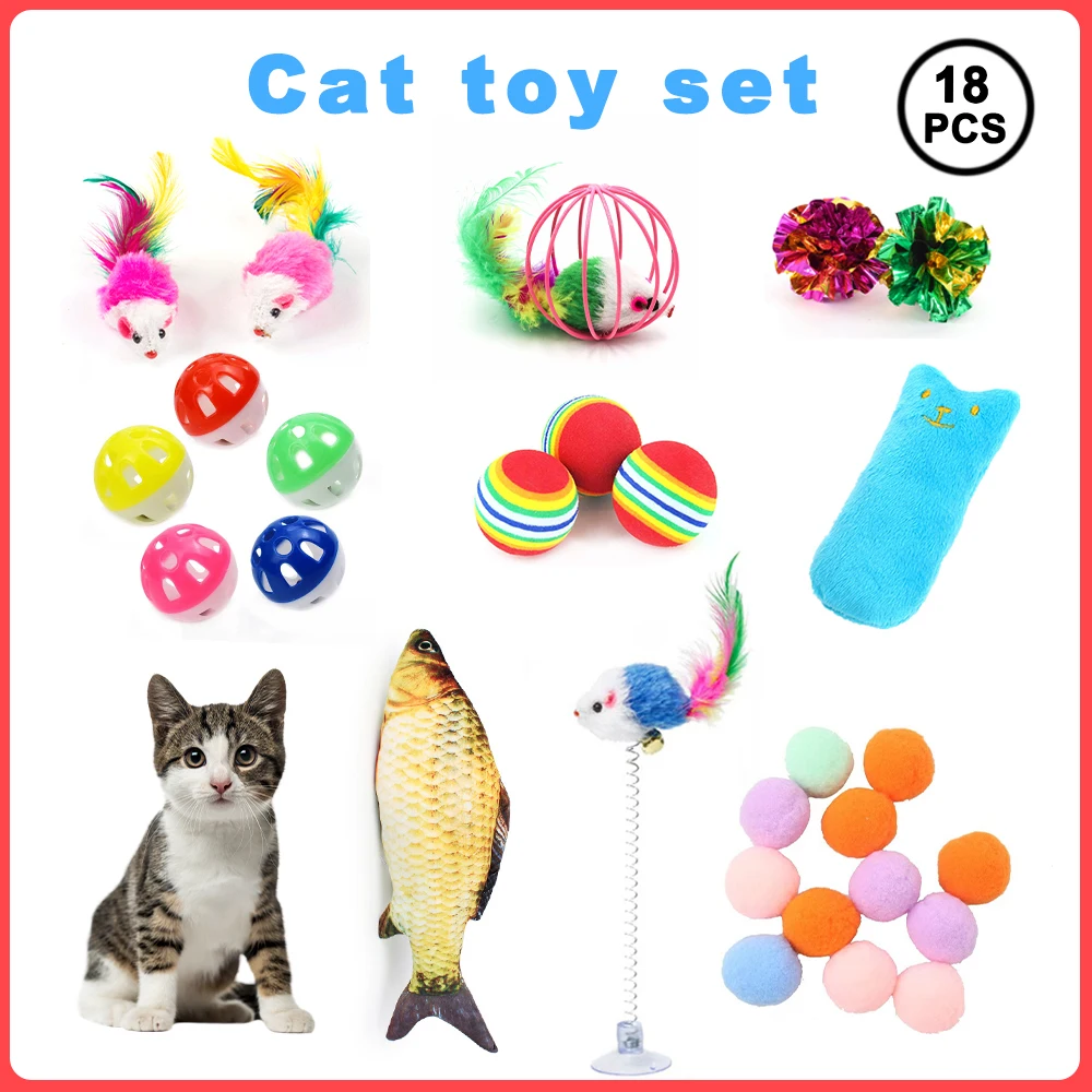 Kit de juguetes interactivos para gatos con hierba gatera