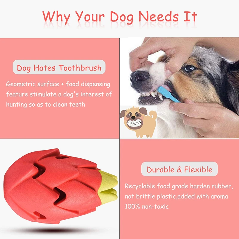 Benepaw-juguetes para masticar para perros Pitaya indestructibles, para perros pequeños, medianos y grandes, dentición segura, juguetes interactivos para cachorros, juego para mascotas - imagen 4