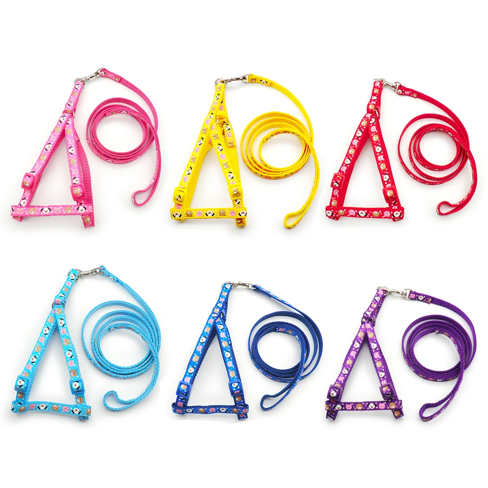 24 Uds. De cadena de poliéster ajustable, juguete interactivo, correa de plomo, collares para perros, suministros para mascotas, arnés impreso, cuerda de tracción para pecho y espalda - imagen 5