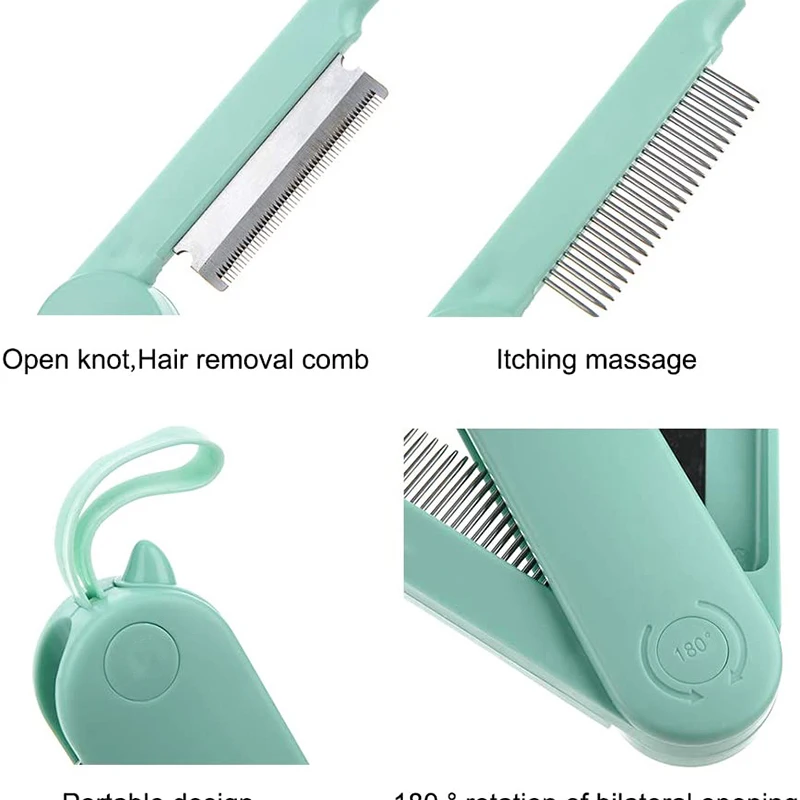Benepaw-peine plegable 2 en 1 para perros y gatos, cepillo de aseo profesional, cómodo y seguro, herramienta de Deshedding para piel larga y corta - imagen 4