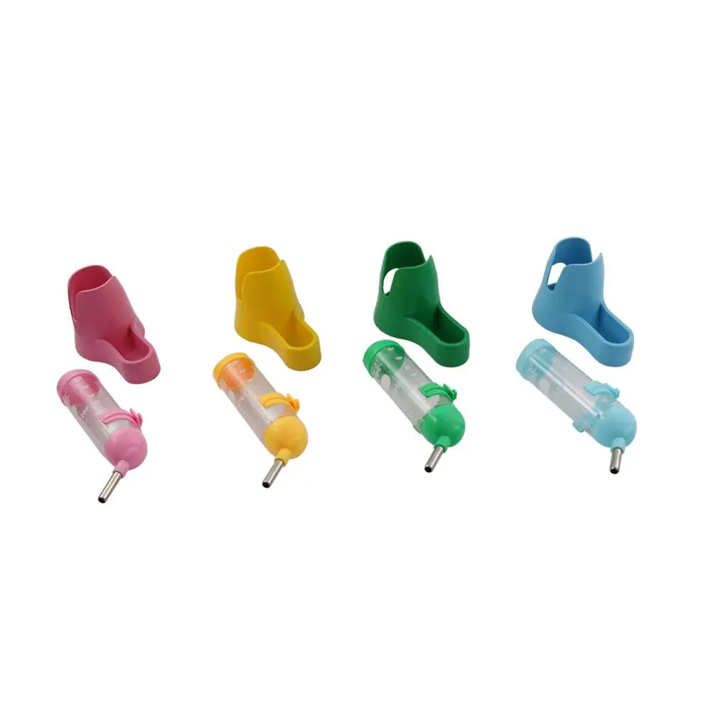 Bebedero de plástico de 4 colores para hámster, dispensador de botellas de agua, alimentador colgante para mascotas, conejillo de indias, ardilla, conejo, fuente de tubo con cabezal para beber - imagen 3