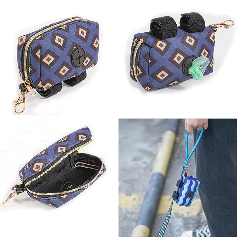 Dispensador portátil de bolsas de basura para perros, soporte para bolsas de basura para mascotas, accesorios de correa para caminar al aire libre, suministros para mascotas, verde, morado, rojo y azul