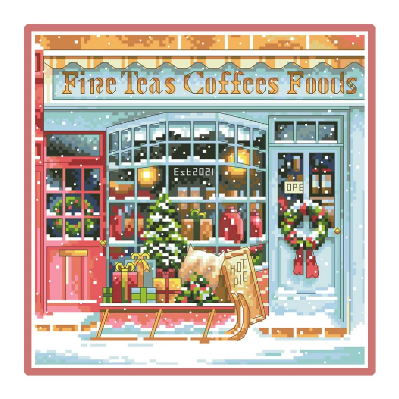 Kits de patrones de punto de cruz sin imprimir de Feliz Navidad, pinturas en lienzo de 11 14CT, bordado con hilos, juego de costura hecho a mano Diy