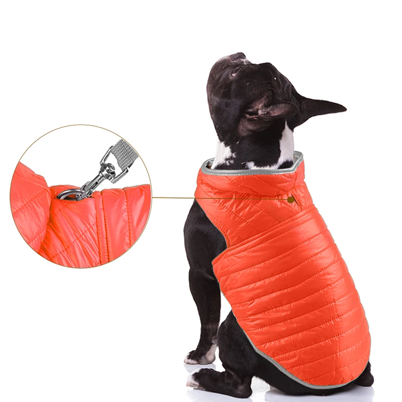 Chaqueta ligera Reversible para perros pequeños y medianos, ropa impermeable para Mascotas, abrigo para Bulldog Francés, Invierno - imagen 4
