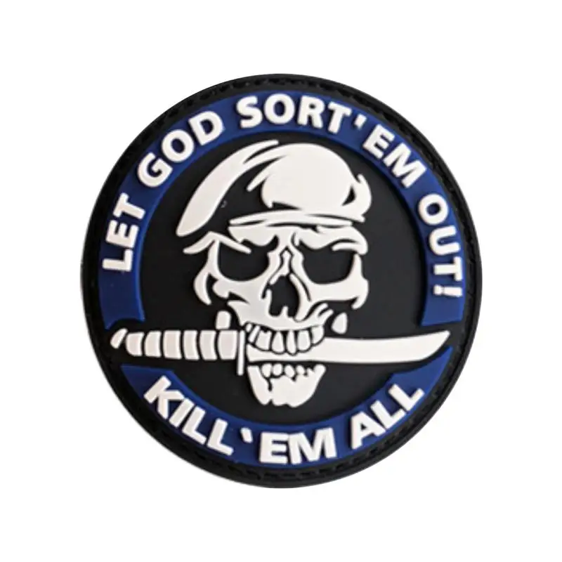 Deja que Dios clasifique la insignia de Em Out, decorativo militar, aplique de costura, adorno, parches tácticos, Kill Em, todo el parche de PVC - imagen 4