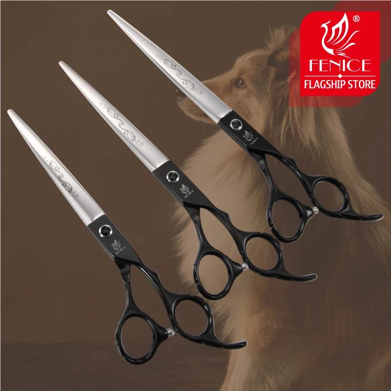Fenice-tijeras para perros de 7/7,5/8/8,5/ 9 pulgadas, tijeras para el cuidado de perros, tijeras de corte recto para el cuidado de mascotas, mango antideslizante - imagen 2
