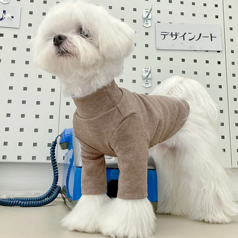 Ropa suave para gatos, camiseta para perros, Jersey, sudadera, suéter de cuello alto, camisa, ropa para mascotas para perros pequeños, Chihuahua, Bichon Pug, 5 tamaños - imagen 5