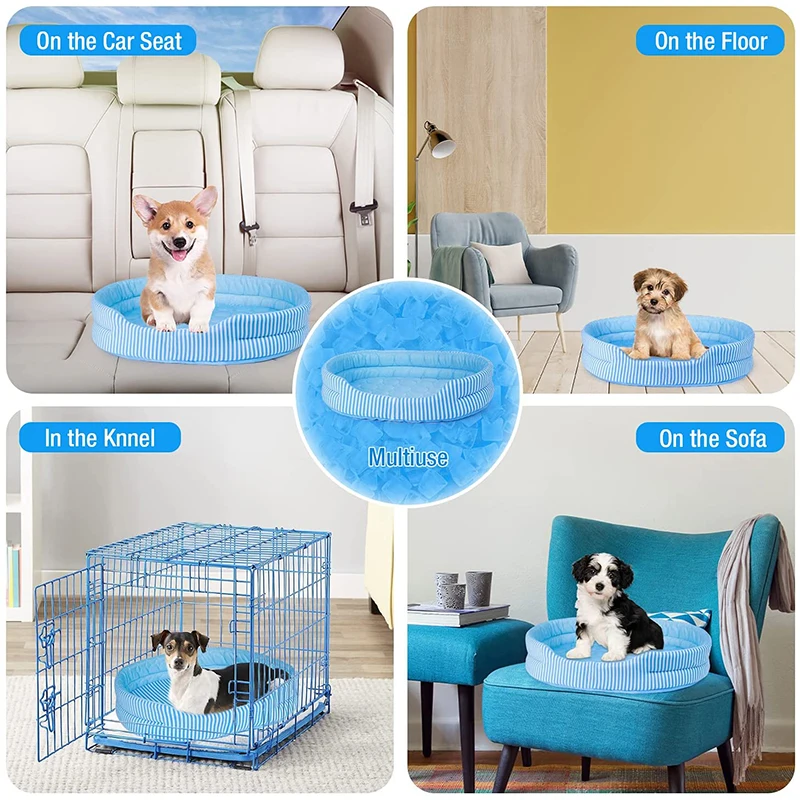 Benepaw-cama de verano para perros pequeños y medianos, alfombrilla de refrigeración ecológica, almohadillas desmontables, lavables, colchón fresco - imagen 4