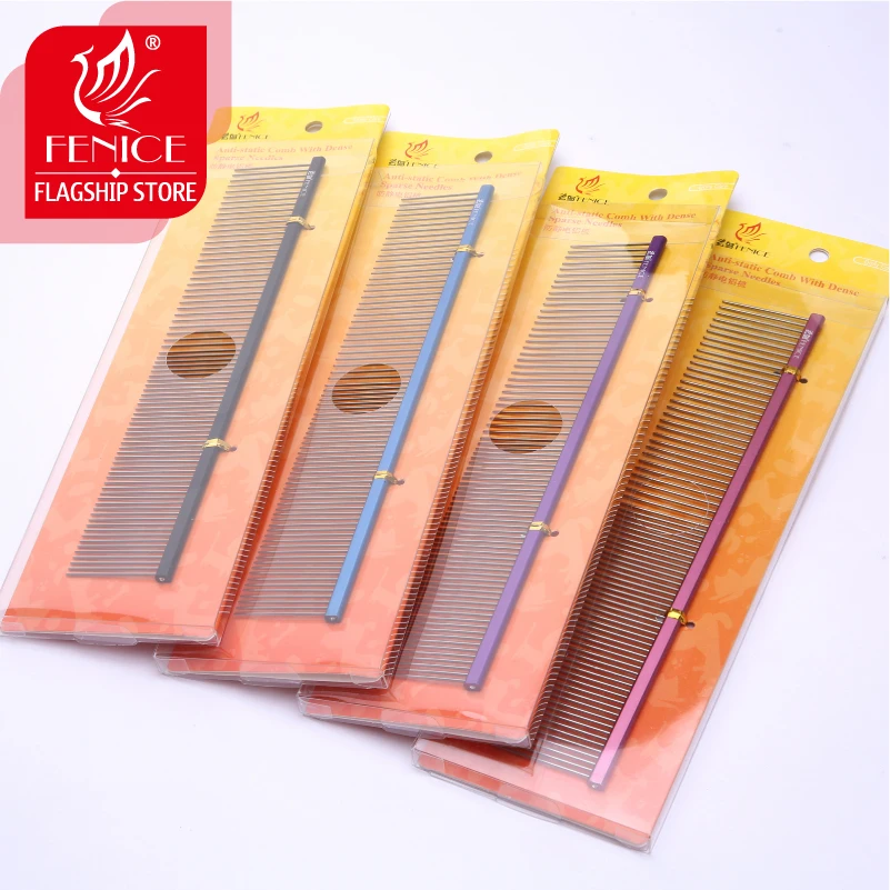 Peine de Metal Fenice para perros, peine de acero inoxidable para perros y gatos, cepillo para el pelo, peine para pulgas, accesorios para mascotas, aseo para mascotas