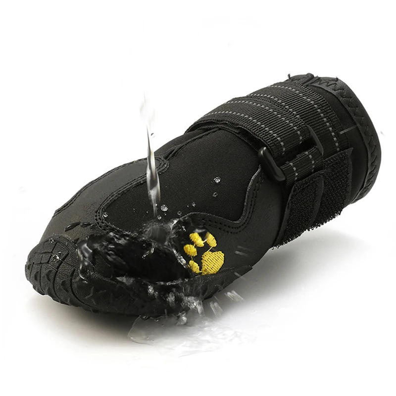 Botas impermeables para perros pequeños y grandes, zapatos cálidos de invierno para mascotas, calcetines para cachorros y Chihuahua, botines antideslizantes para la lluvia y la nieve, 4 unids/set por Set - imagen 4
