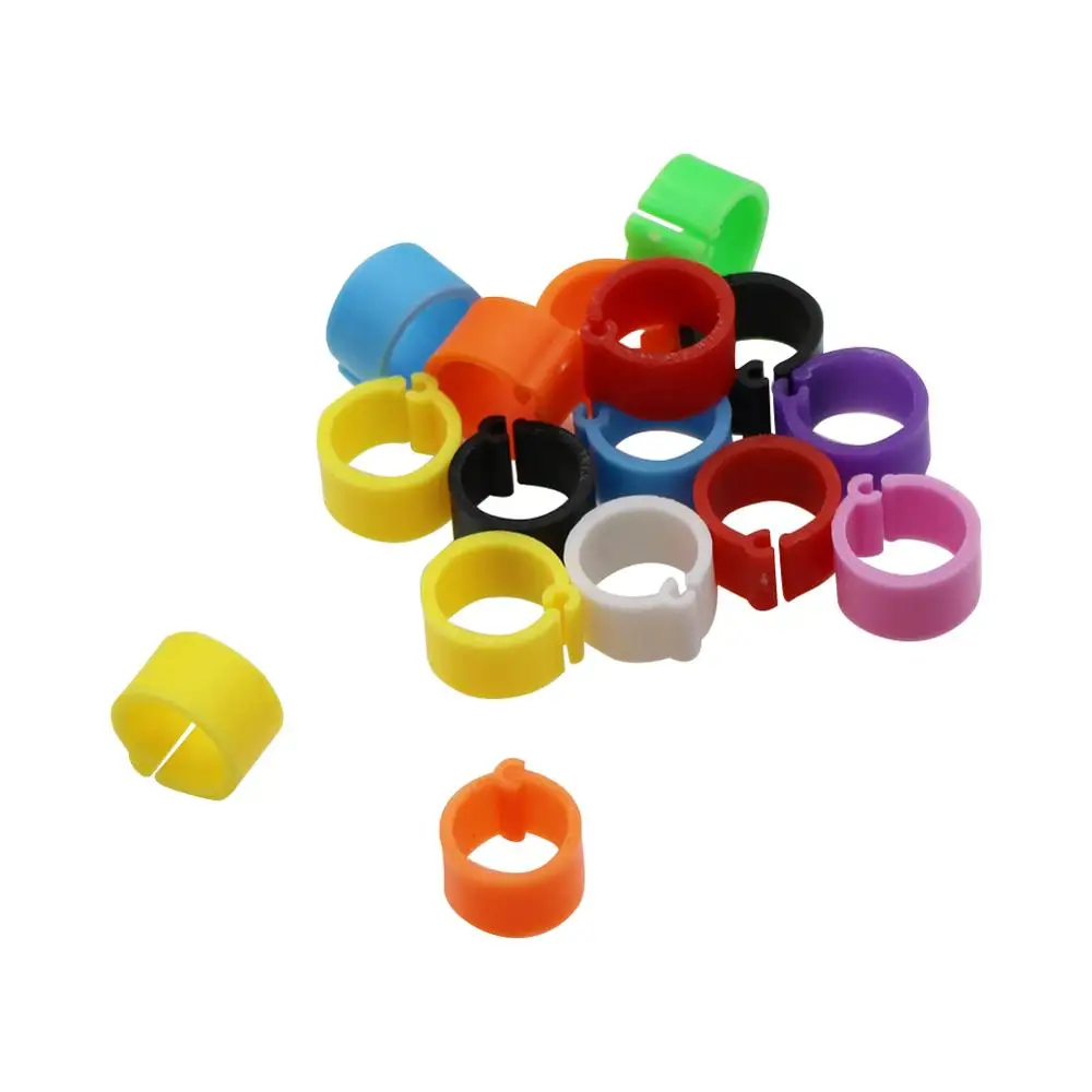 Anillos de plástico para pies de pájaros, 10 colores, diámetro interior de 8mm de ancho y 7mm, anillo de Clip para Paloma, Paloma, codorniz, portador de animales de granja, 100 Uds. - imagen 4