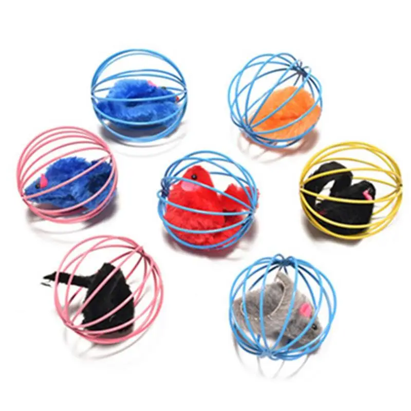 Dorakitten-Juego de juguetes interactivos para gatos, juguete creativo con forma de ratón, Bola de Juego, sonajero, suministros para mascotas, Color aleatorio, 5 unidades por Set - imagen 3