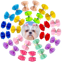 Lazo de gasa con piedra decorativa para perros pequeños