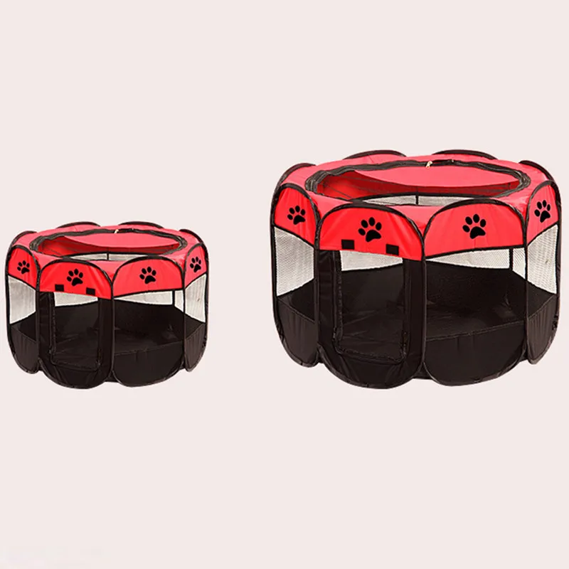 Jaula octogonal portátil para mascotas, casa de perro para gato, Corralito, perrera para cachorros, valla de fácil operación, casa plegable para perros grandes al aire libre - imagen 4