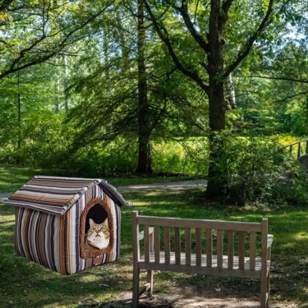 Cama nido plegable para perros y gatos, Cabana lavable y portátil, gruesa y transpirable, resistente al deslizamiento, para el invierno, para mascotas - imagen 4