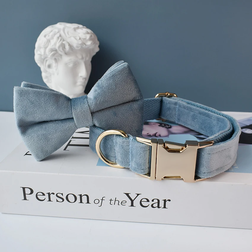 Cinta personalizada para Collar de perro, correas cómodas para mascotas, hebilla ajustable dorada, franela de aleación de Zinc, 18 - imagen 3