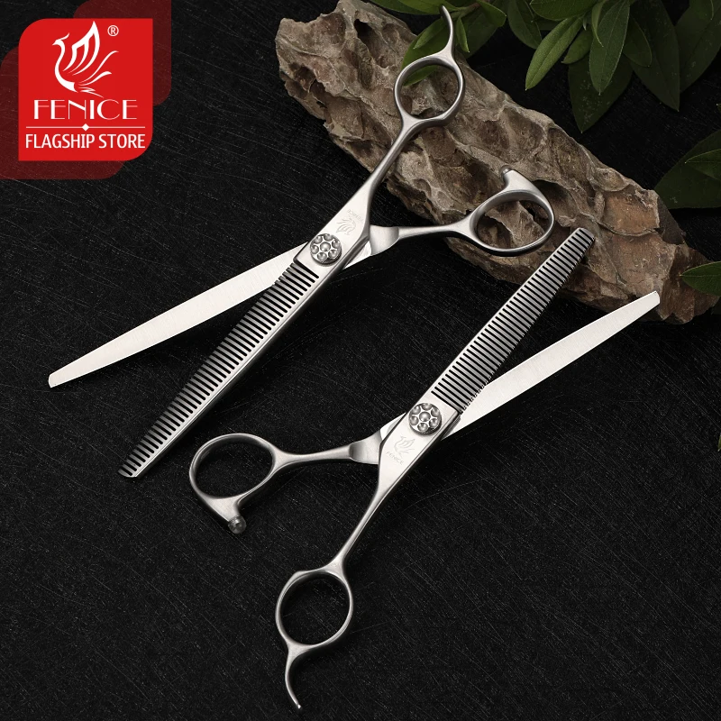 Fenice Professional 6,5/7,0 pulgadas JP VG10 tornillo de rodamiento de acero tijeras de cuidado para perros tijeras de adelgazamiento 35% - imagen 5