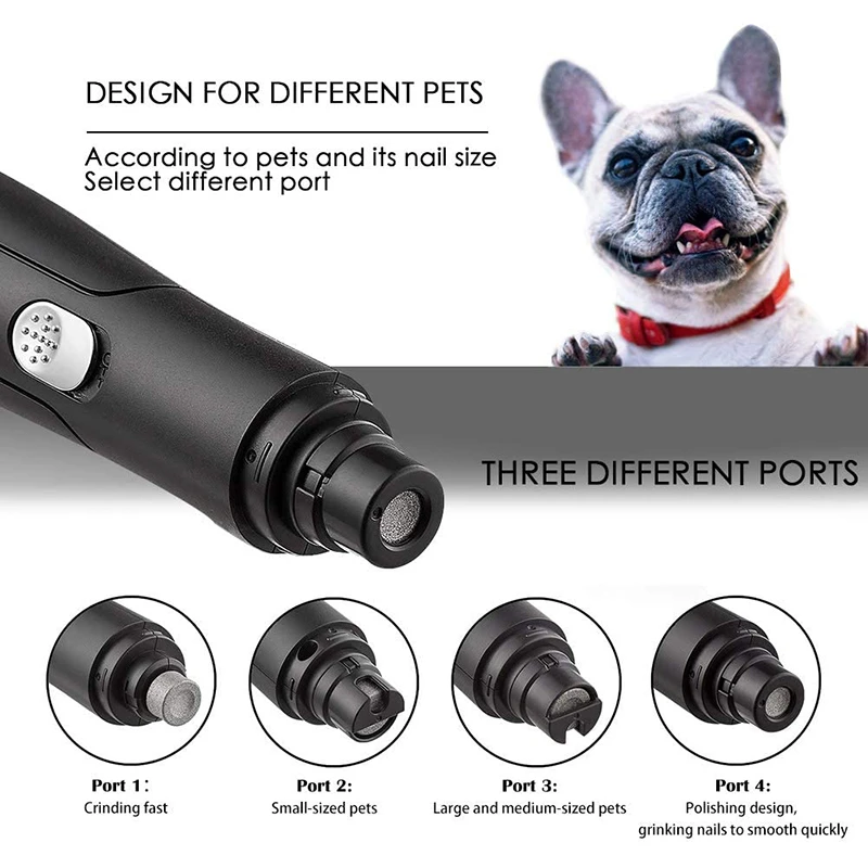 Benepaw-molinillo de uñas eléctrico profesional para mascotas, herramienta de aseo indolora, recargable por USB, seguro, sin ruido, pequeño, grande - imagen 3
