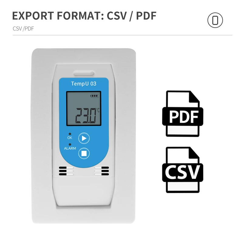 TempU 03 Registrador de datos de temperatura y humedad USB Registrador de datos de temperatura relativa reutilizable Medidor de grabación de humedad con capacidad de 32,000 - imagen 3