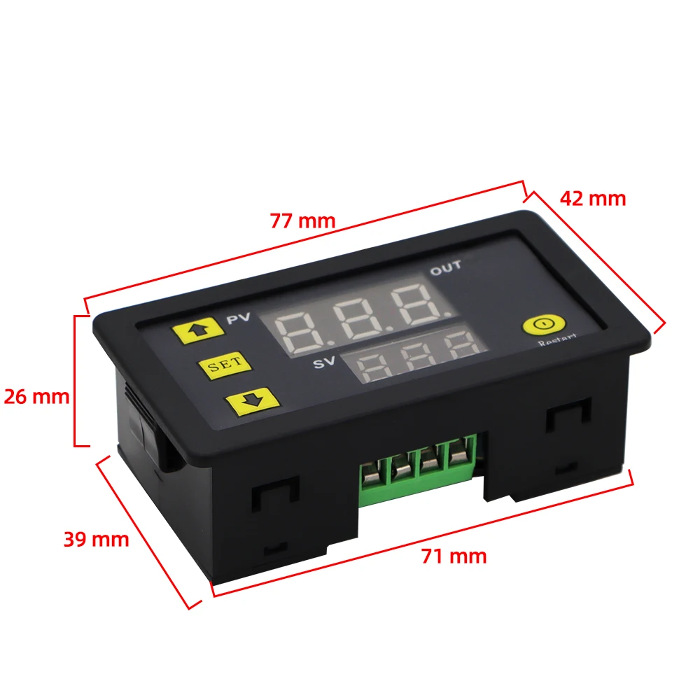 Controlador de temperatura de microordenador, termostato Digital de AC110-220V, pantalla LED, calefacción, refrigeración, instrumento de Control, W3230, 12V, 24V - imagen 3
