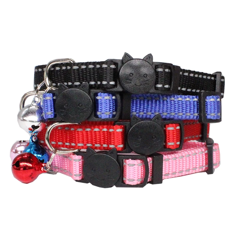 Reflective Nylon Collar Custom Personalized ID Free Engraving Cat Small Dog Nylon Adjustable for Puppy Kittens Necklace - imagen 4