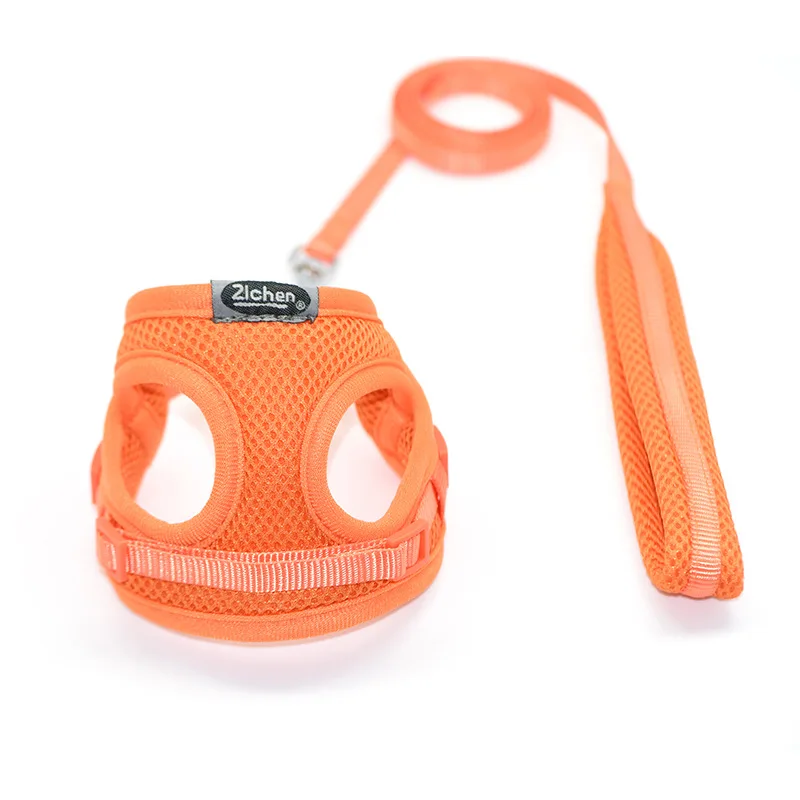 Correa de nailon suave para Perro, conjunto de Collar de malla transpirable, chaleco de arnés de plomo para Perro pequeño, suministros para mascotas, Correa para Chihuahua - imagen 2