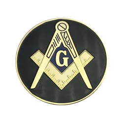 Emblema de coche dorado con brújula negra e insignia aluminio