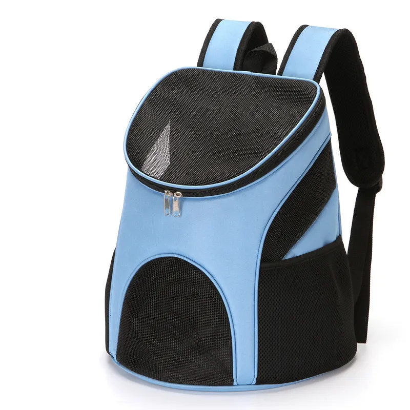 Mochila de malla portátil para mascotas, bolsa de transporte plegable para perros y gatos, Transportín de viaje al aire libre, negro, azul, rojo, con cremallera, suministros para mascotas - imagen 2