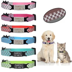 Collar reflectante con ID para gatos, nylon ajustable