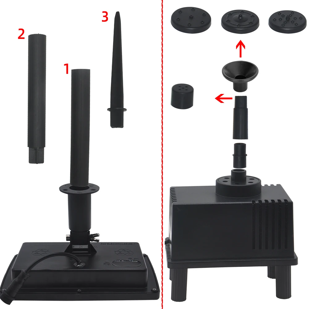 Bomba de agua Solar de 1,5 W y 7V, fuente de jardín, bomba Solar sin escobillas, bomba de agua CC, bombas de agua sumergibles para exteriores - imagen 2