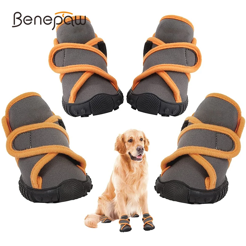 Benepaw zapatos suaves perro botas resistentes agua antideslizantes ajustables correas cruzadas caminar senderismo correr