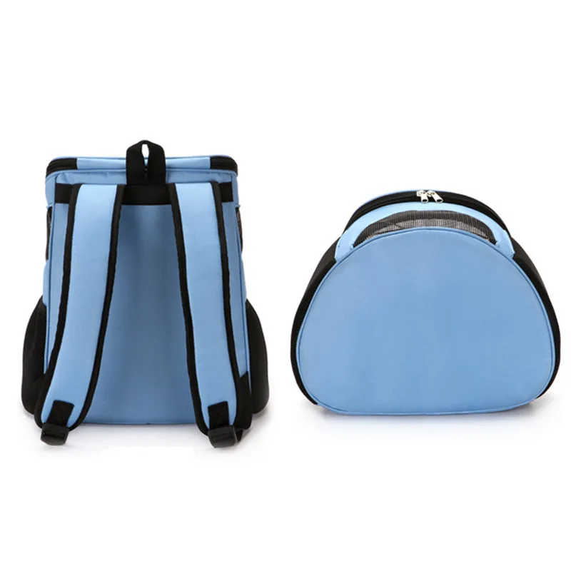 Mochila de malla portátil para mascotas, bolsa de transporte plegable para perros y gatos, Transportín de viaje al aire libre, negro, azul, rojo, con cremallera, suministros para mascotas - imagen 3