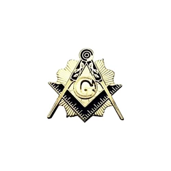Pin masónico para perro y gato – Broche brújula dorada, plateada
