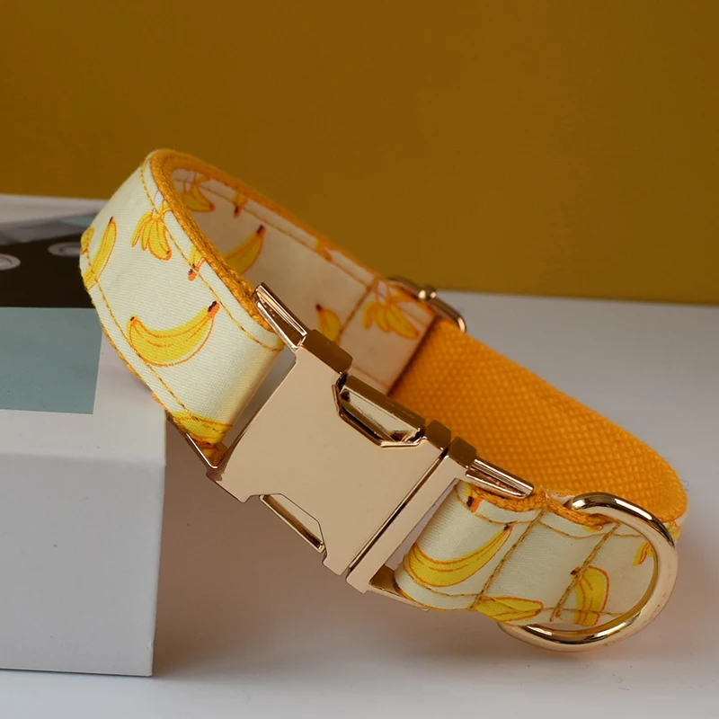 Correa de Collar de perro con diseño de plátano personalizado, grabado gratis, cuerda de tracción para mascotas pequeñas y grandes, correas ajustables, fruta 02 - imagen 4