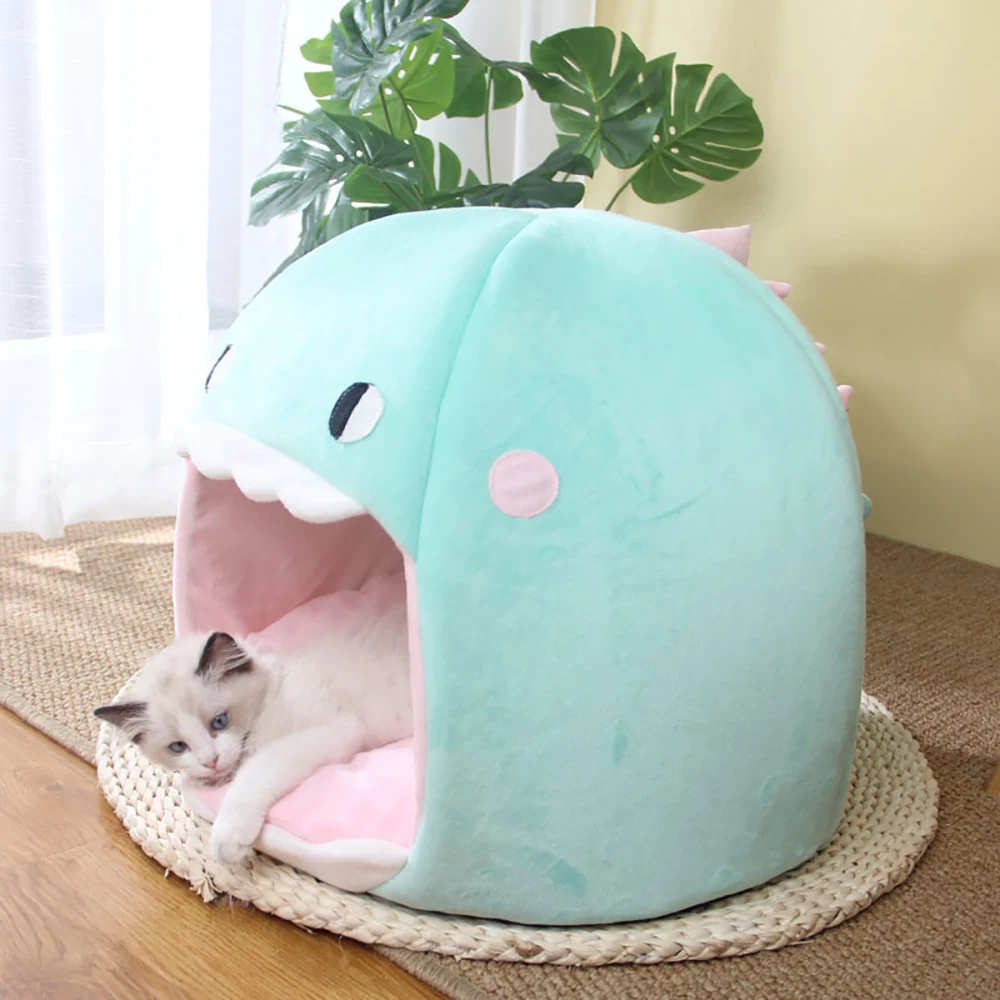 Cama cueva para gatos con forma semicerrada