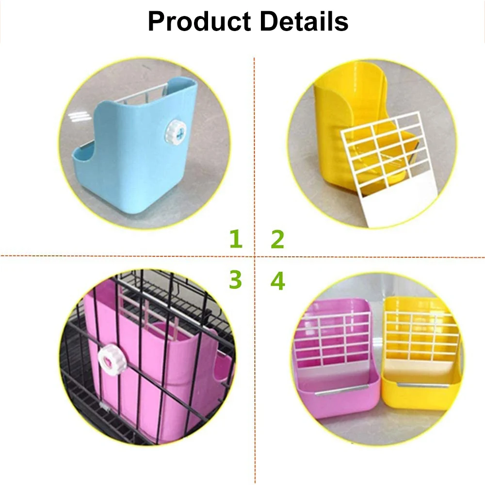 Alimentador de conejo, heno, hierba, cuenco, caja colgante, estante de Guinea, accesorios de heno - imagen 4