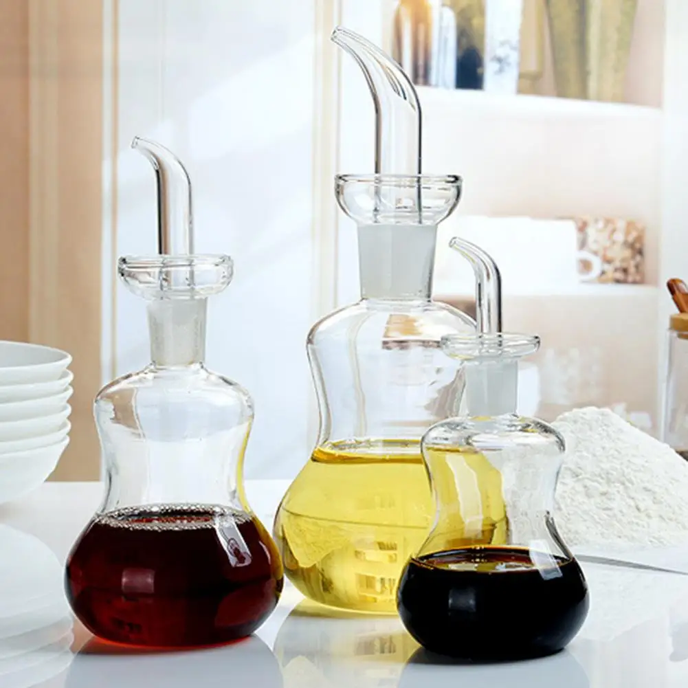 Botella de vidrio antifugas para aceite, dispensador de vinagre, salsa y aceite, resistente al calor, herramientas de cocina, 125/250/500ml - imagen 3