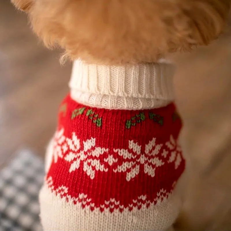 Suéter navideño para perros y gatos, ropa bonita de invierno para cachorros pequeños y medianos, abrigos cálidos para Chihuahua, traje de Año Nuevo - imagen 4