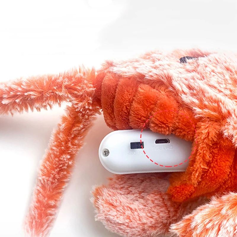 BOOTEELY Pet Cat Toy Shrimp Moving Simulation Lobster Dancing Plush Toys For Pet Dog Cats Stuffed Animal Interactive Toy - imagen 3